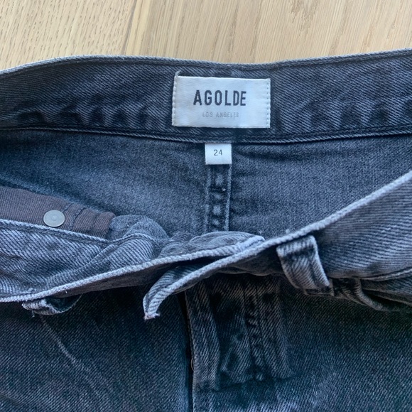 Agolde Parker Long Shorts - Black Size 24 - Picture 4 of 5